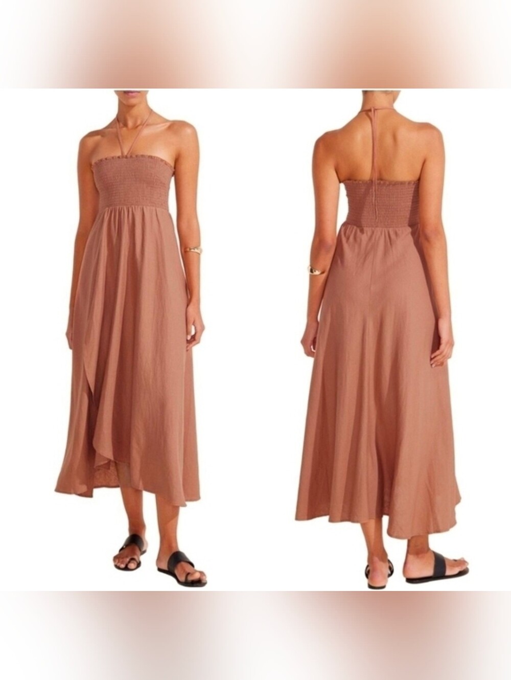 Auguste Linen-Blend Midi Dress